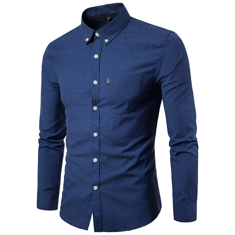 Men S Shirts Korean Slim Long Sleeve Dress Shirt