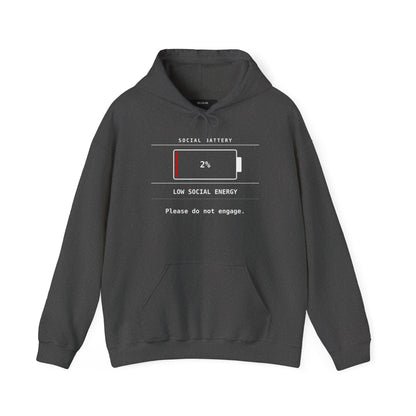 Social Battery 2 Percent Funny Hoodie