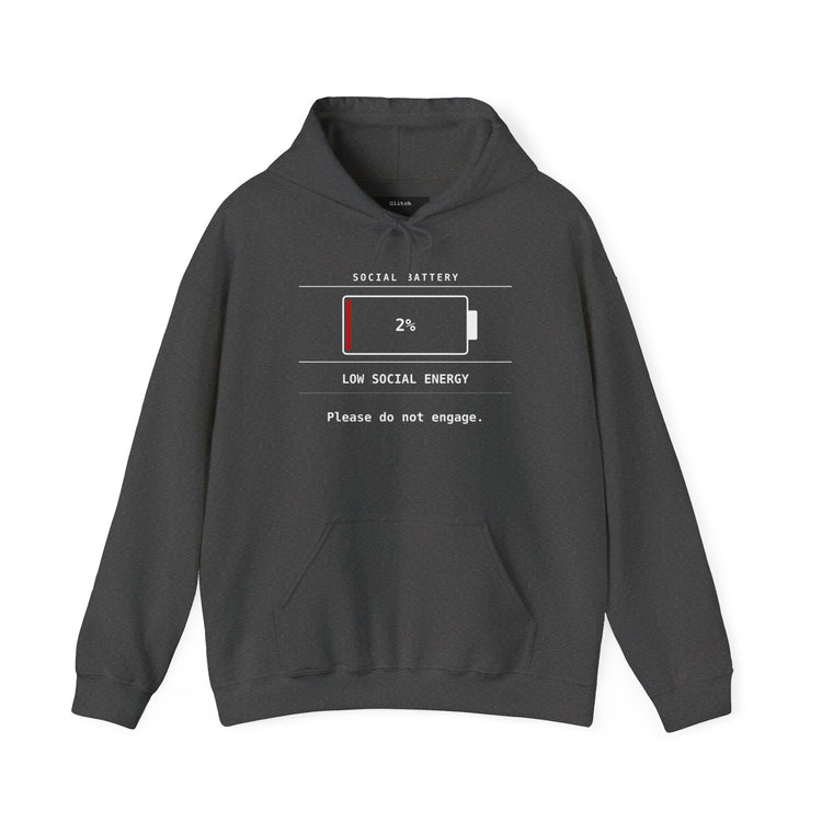 Social Battery 2 Percent Funny Hoodie