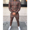 Men's Tracksuit Set | Grid Patchwork Sportswear