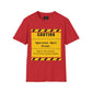Funny Introvert T-Shirt featuring a warning label design that reads &