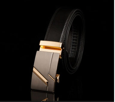 Men's Leather Belt Automatic Buckle Fashion Belt