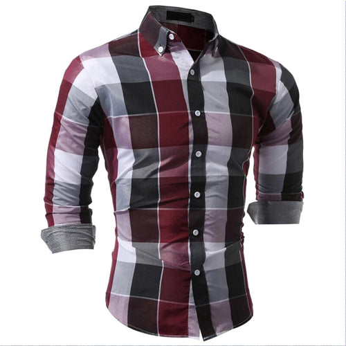 Classic Plaid Dress Shirts For Men
