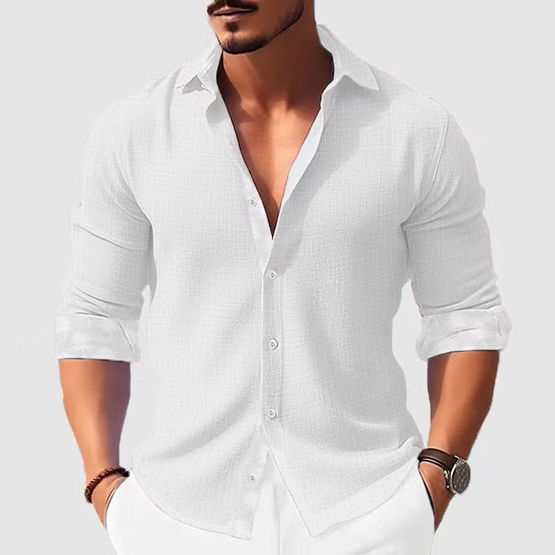 Printed Men's Clothing Fashion Long Sleeve Shirt