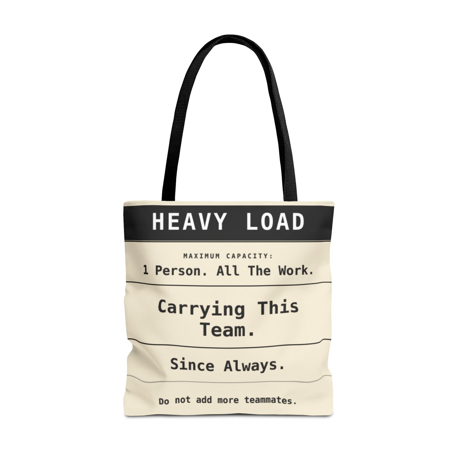 Funny Work Tote Bag | Carrying This Team Humor