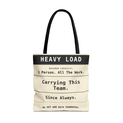 Funny Work Tote Bag | Carrying This Team Humor