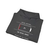 Social Battery 2 Percent Funny Hoodie