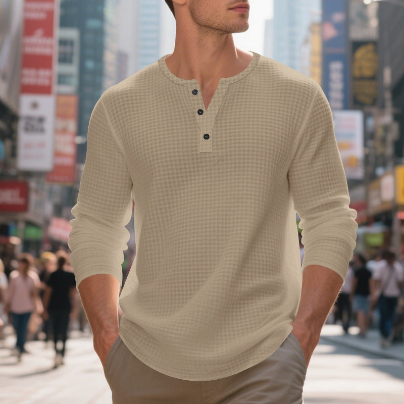 Henry Long Sleeve Retro Bottoming T-shirt