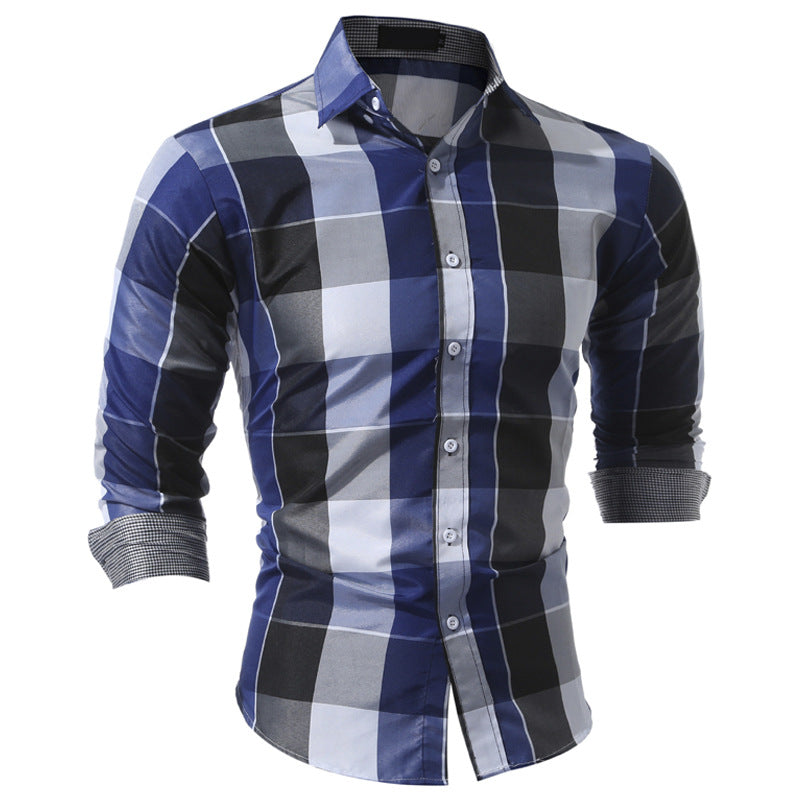 Classic Plaid Dress Shirts For Men