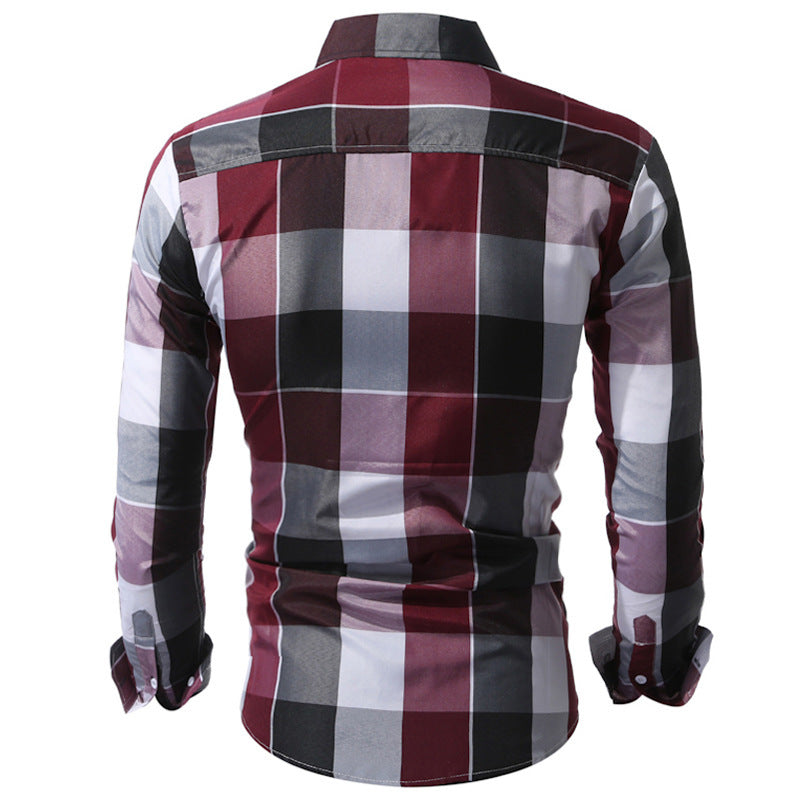 Classic Plaid Dress Shirts For Men