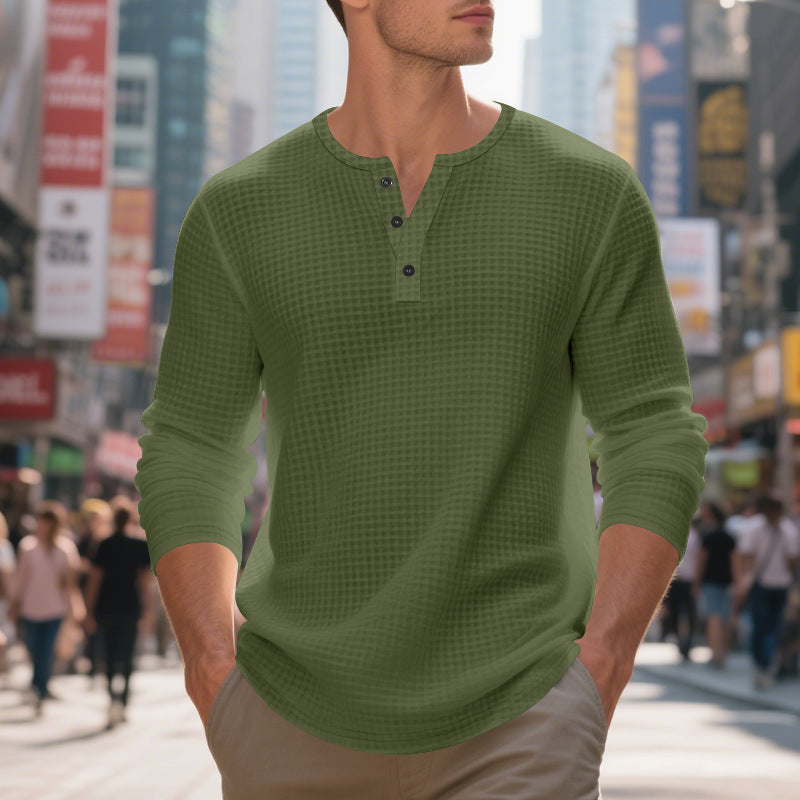 Henry Long Sleeve Retro Bottoming T-shirt