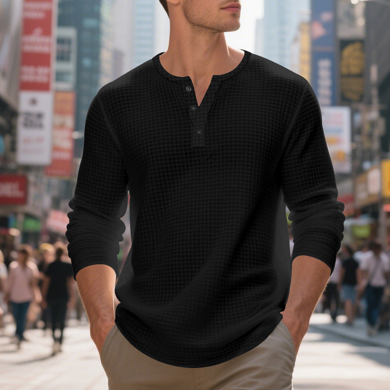 Henry Long Sleeve Retro Bottoming T-shirt
