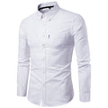 Men S Shirts Korean Slim Long Sleeve Dress Shirt
